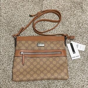 Nine West Brown Patterned Crossbody Bag